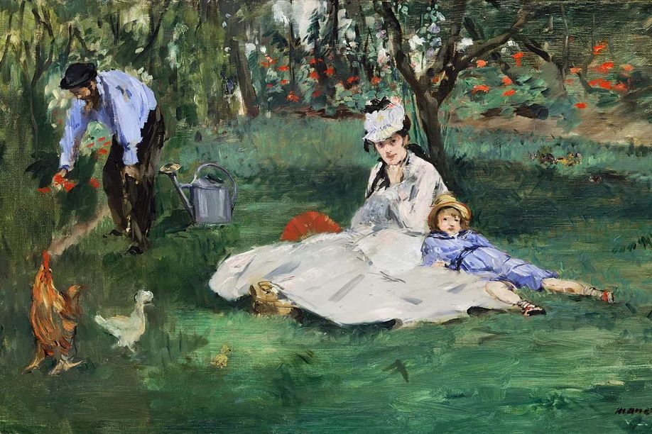 Monet Family Their Garden Argenteuil. poster detail