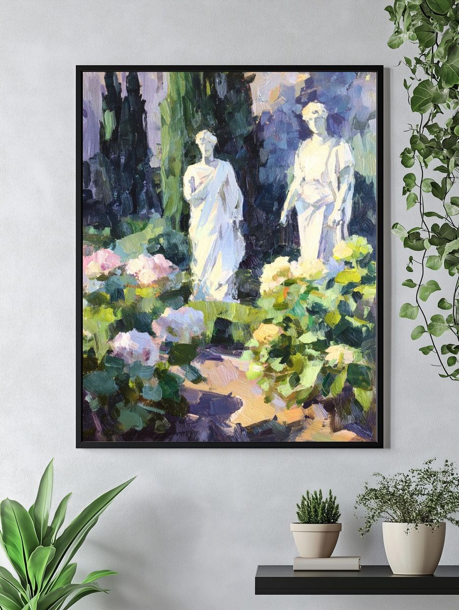 Garden Statues Impressionist Poster. — room view 4