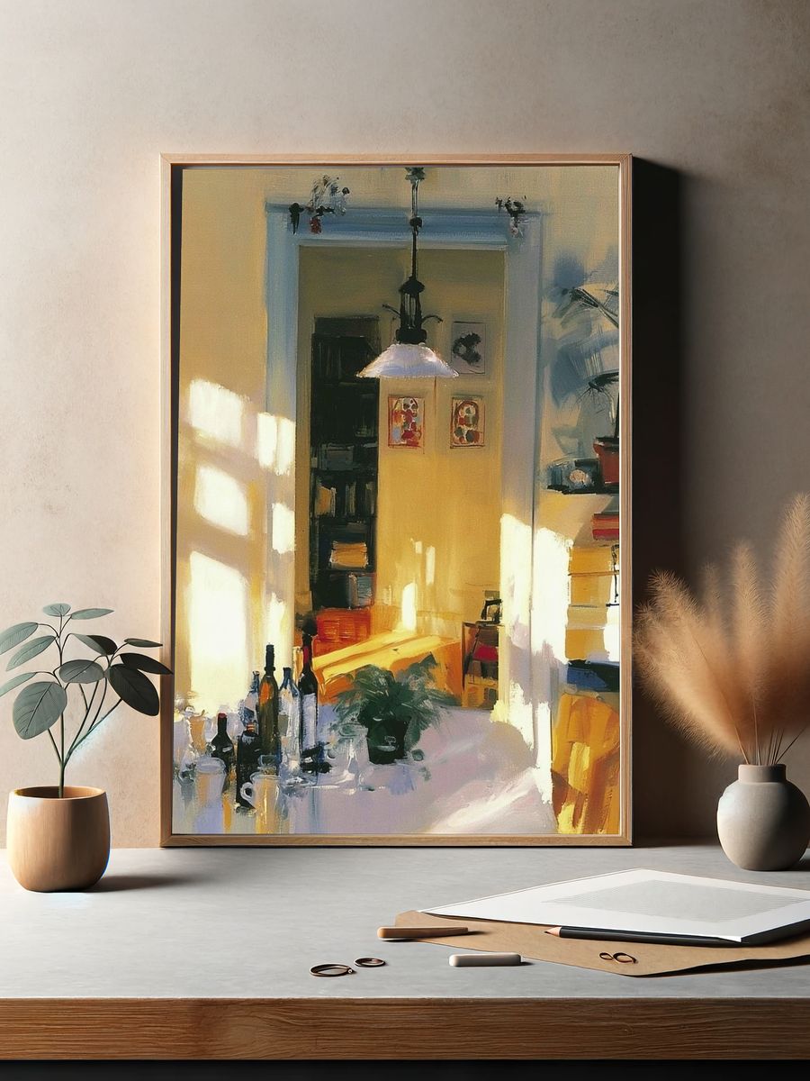 Sunlit Dining Room — Contemporary Print. — room view 2