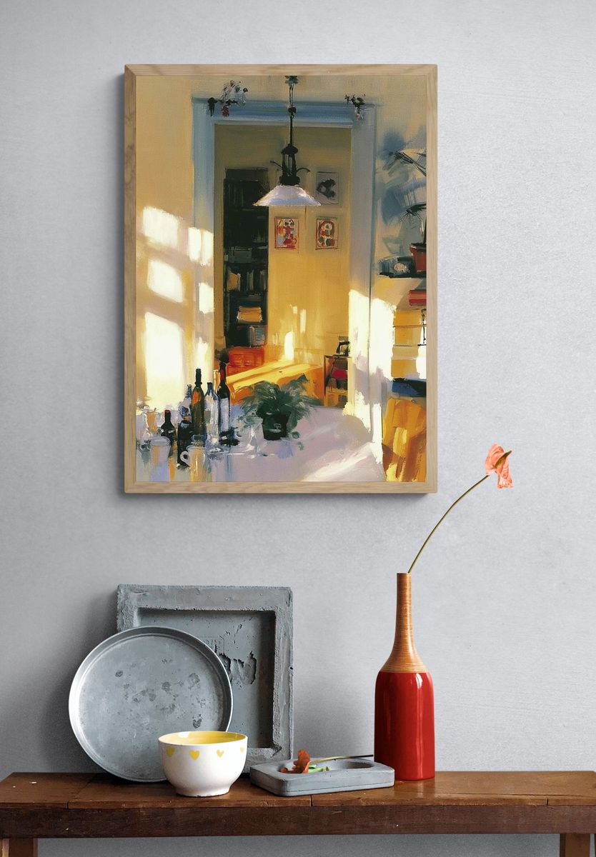 Sunlit Dining Room — Contemporary Print. — room view 3