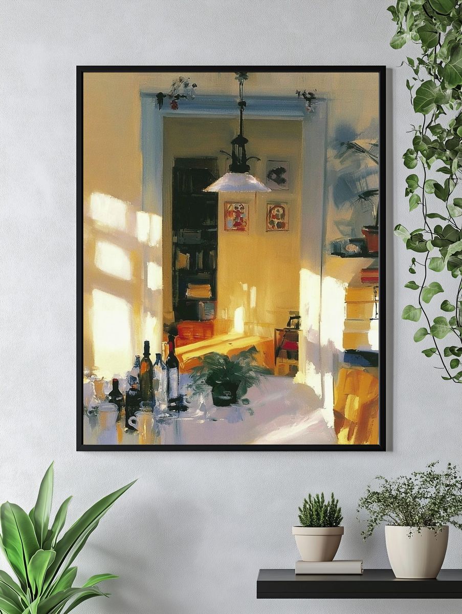 Sunlit Dining Room — Contemporary Print. — room view 4