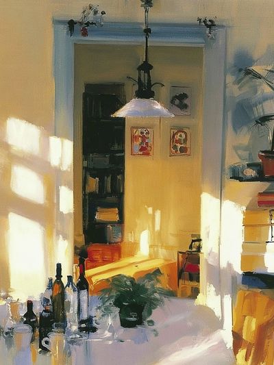 Sunlit Dining Room — Contemporary Print.