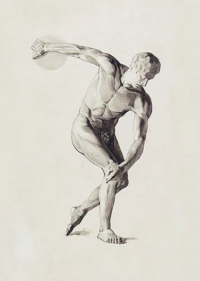 Male Nude. Gipsmodel van Discuswerper.