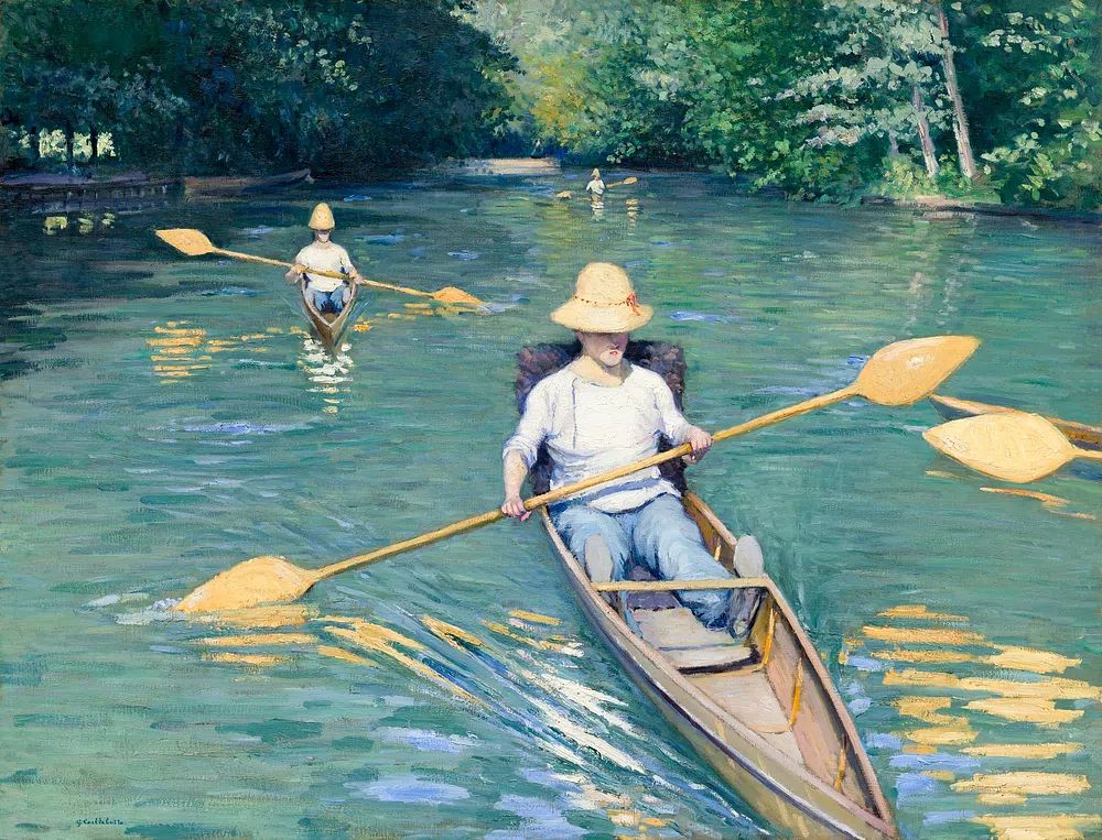 Skiffs (1877) painting high resolution. poster — fine-art art
