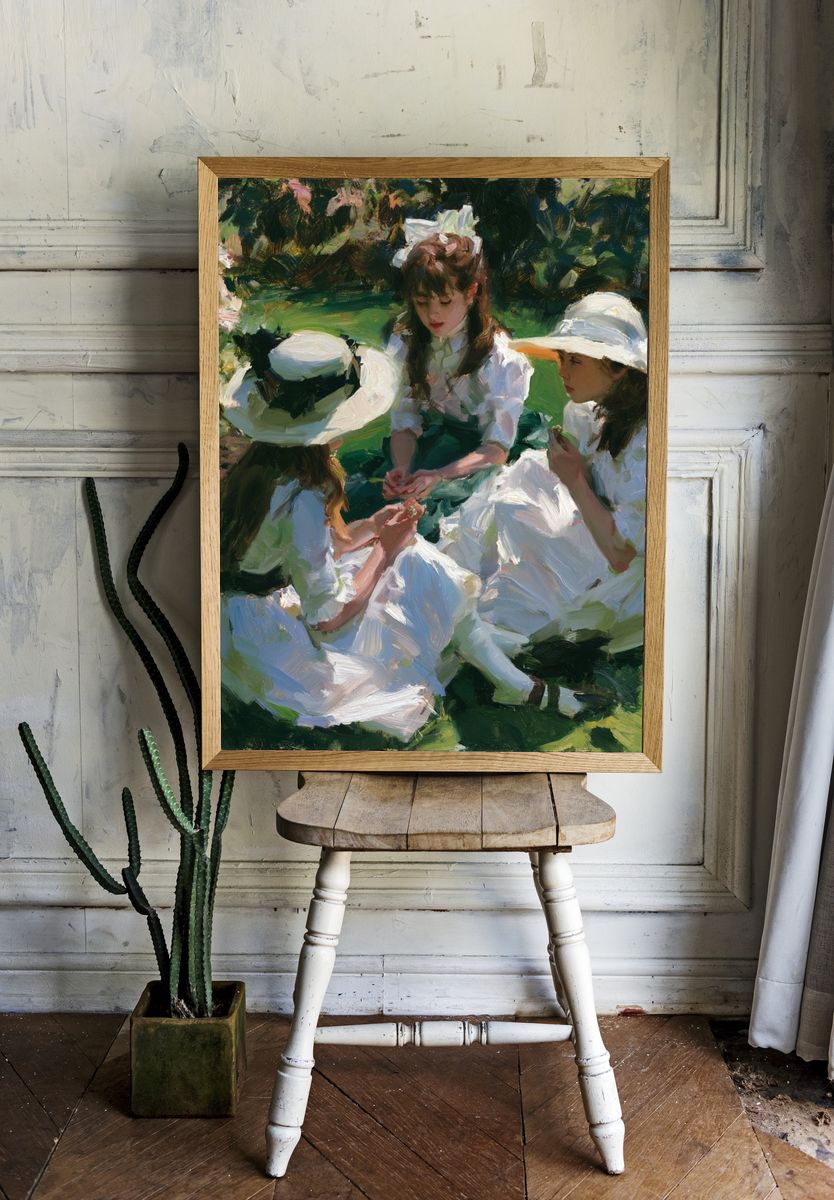 Garden Tea Party Impressionist Print. — room view 1