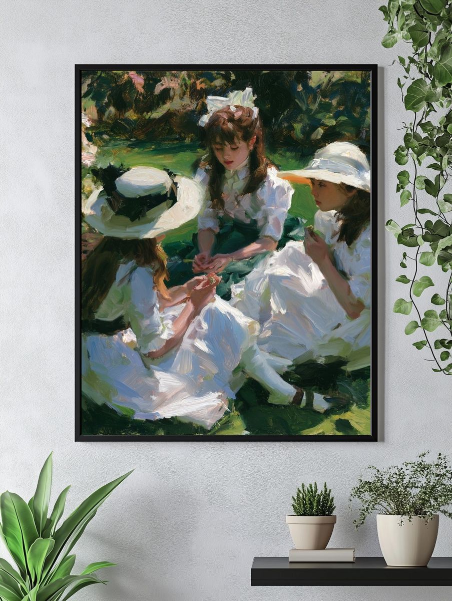 Garden Tea Party Impressionist Print. — room view 4