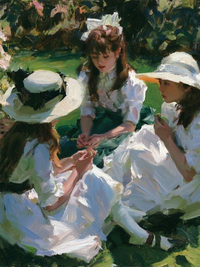 Garden Tea Party Impressionist Print.