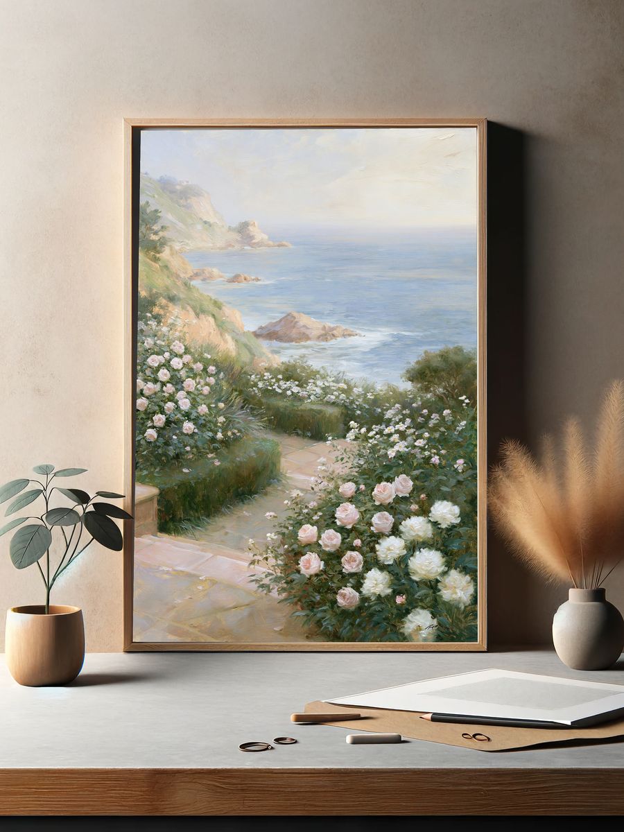 Coastal Rose Garden Fine-Art Print. — room view 2