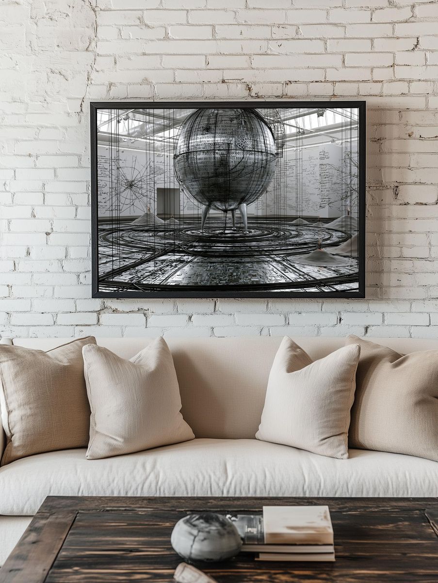 Digital Sphere Installation Print. — room view 1