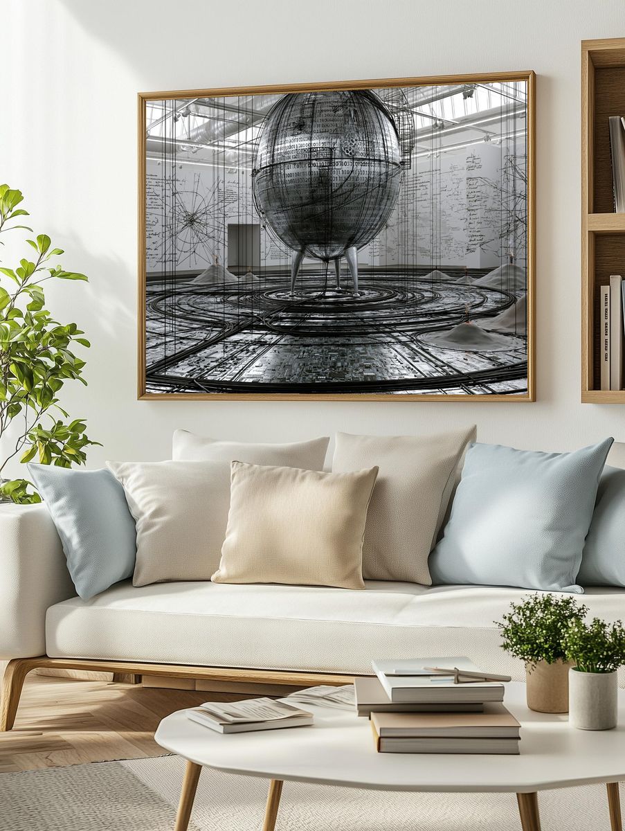 Digital Sphere Installation Print. — room view 2