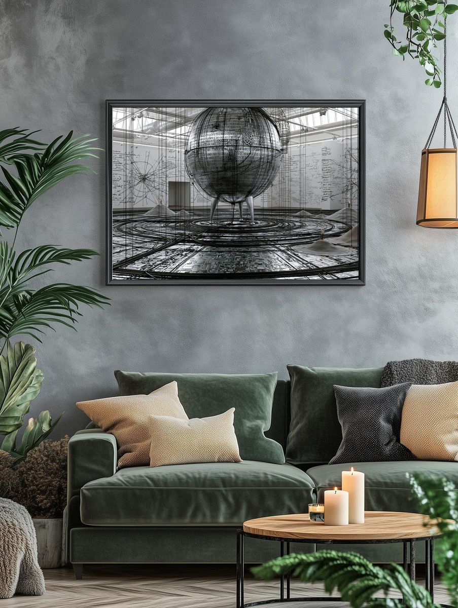 Digital Sphere Installation Print. — room view 4