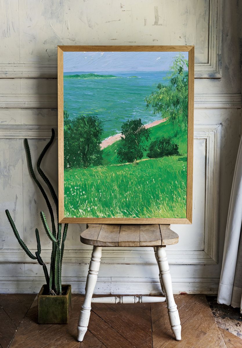Coastal Meadow Impressionist Poster. room preview