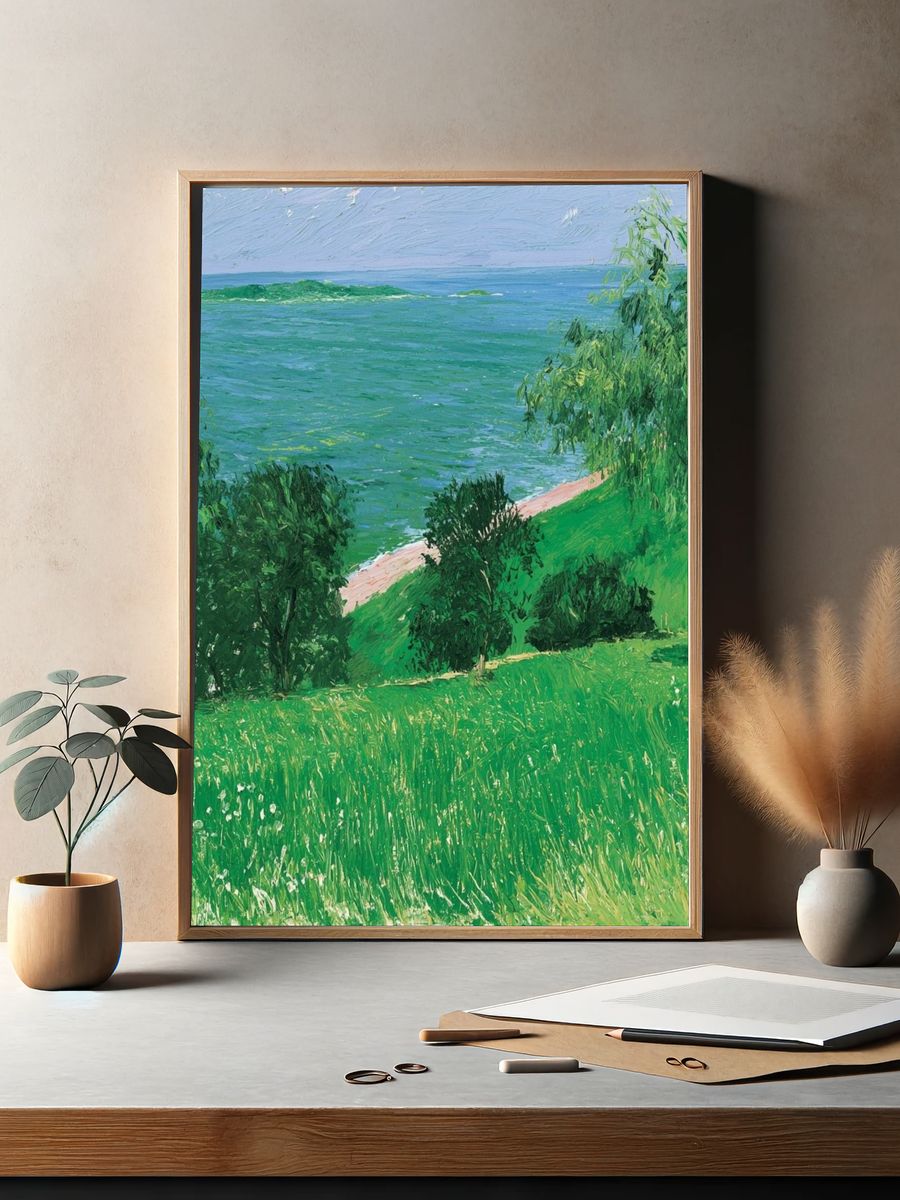 Coastal Meadow Impressionist Poster. — room view 2