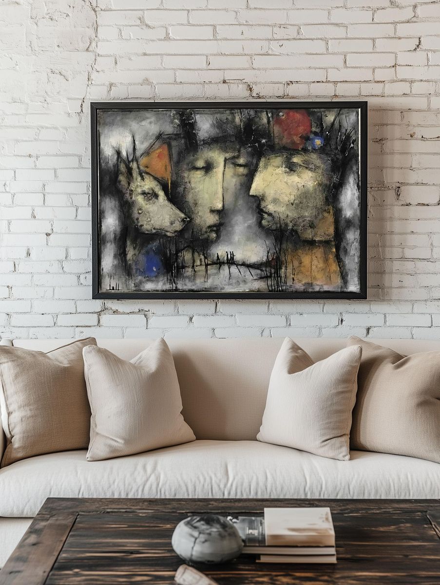 Faces in Shadow Fine-Art Poster. room preview