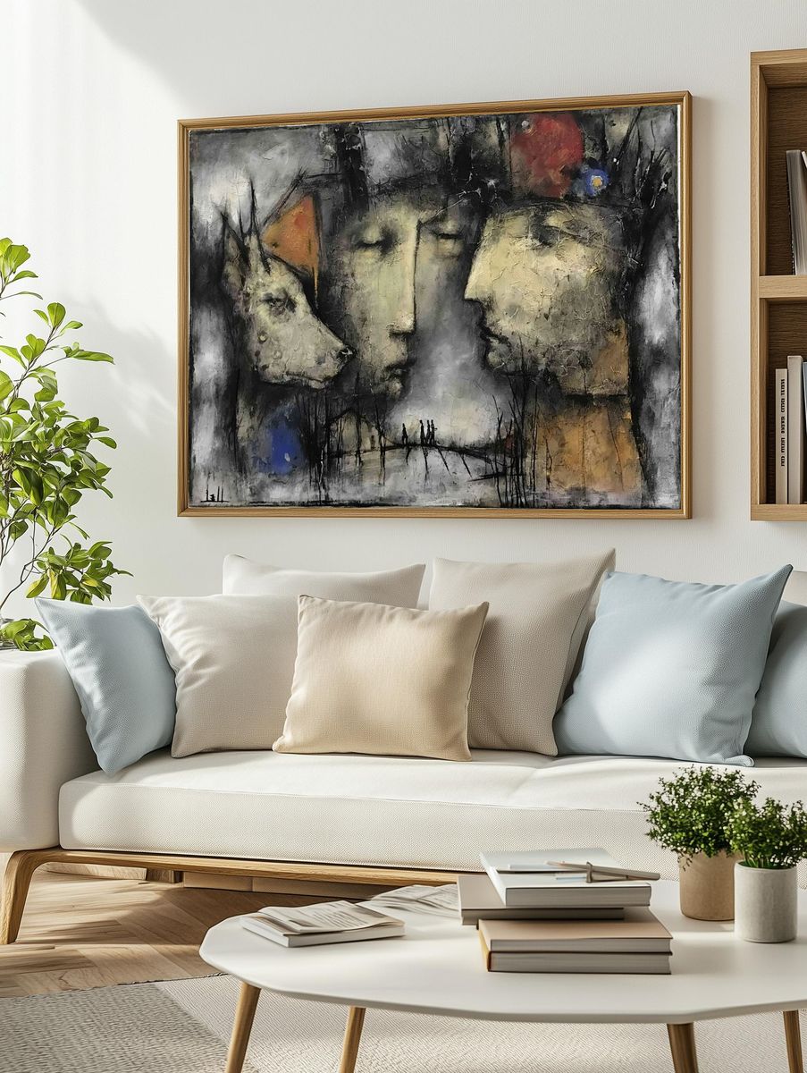 Faces in Shadow Fine-Art Poster. — room view 2