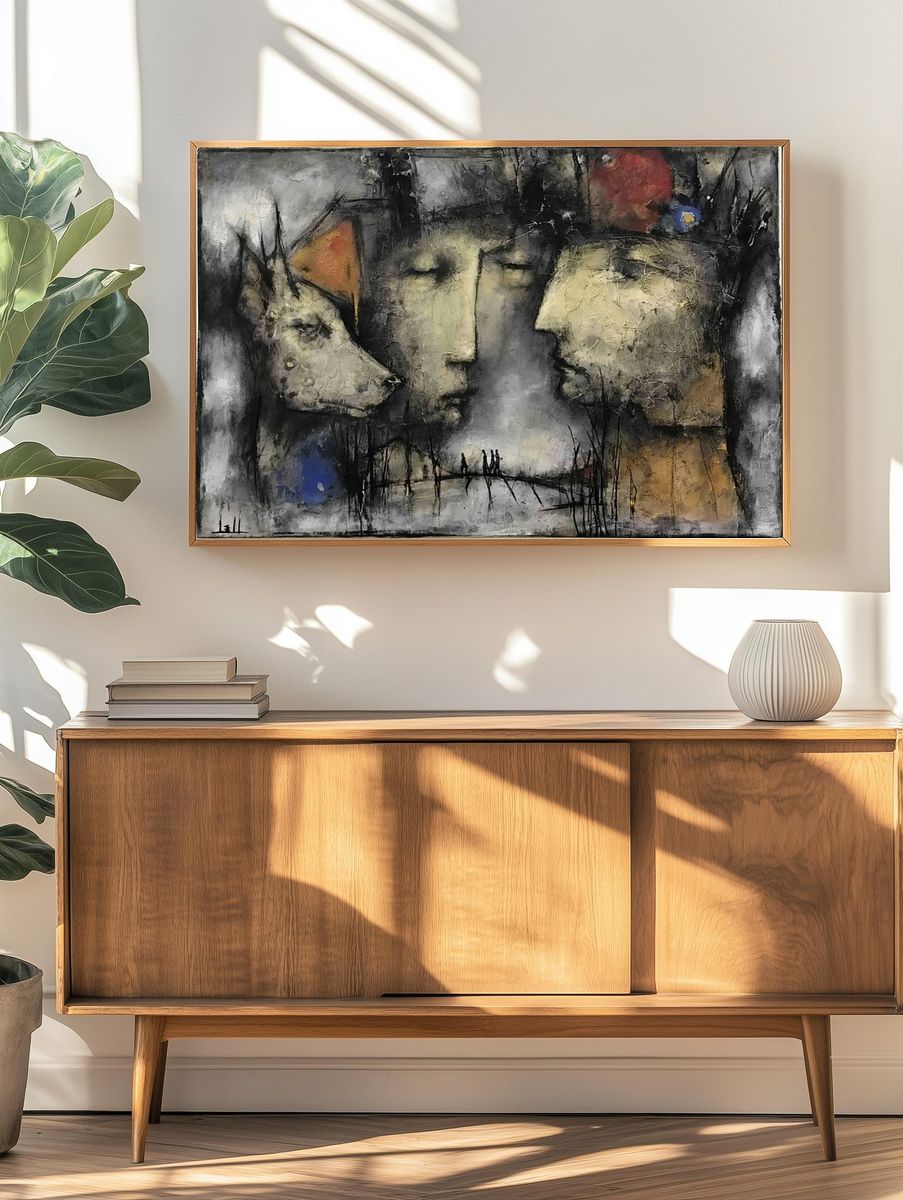 Faces in Shadow Fine-Art Poster. — room view 3