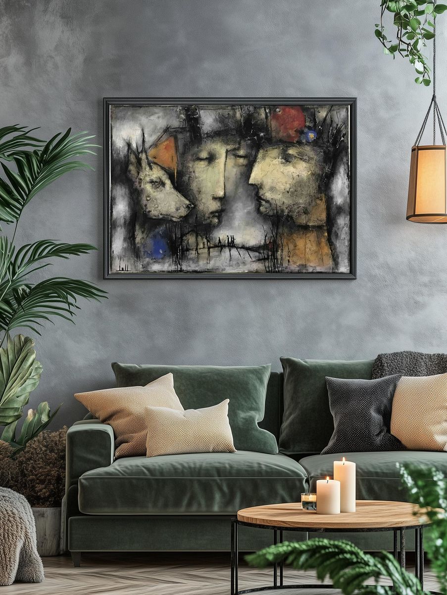 Faces in Shadow Fine-Art Poster. — room view 4