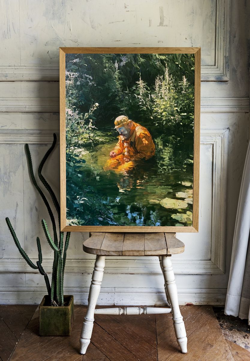 Clown in Forest Stream Poster. — room view 1