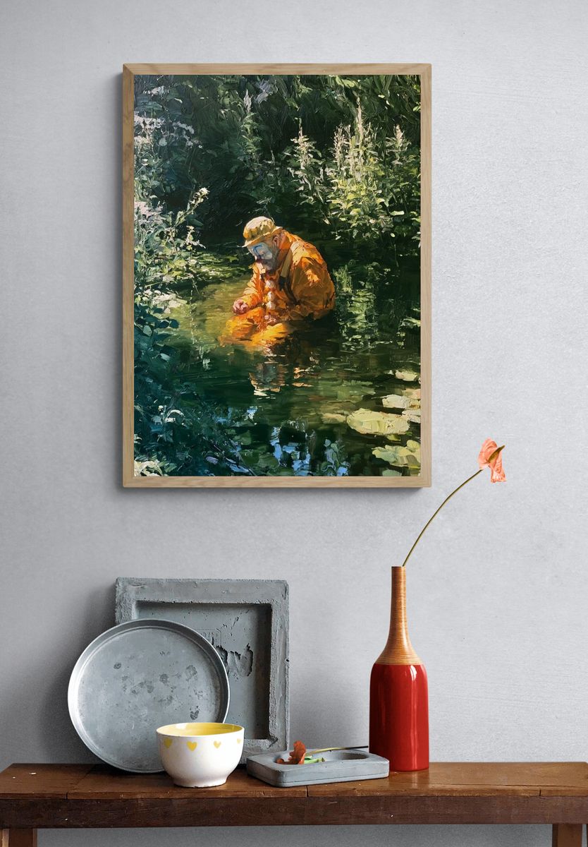Clown in Forest Stream Poster. — room view 3