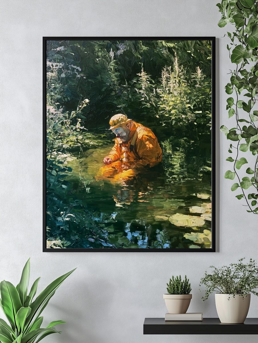 Clown in Forest Stream Poster. — room view 4