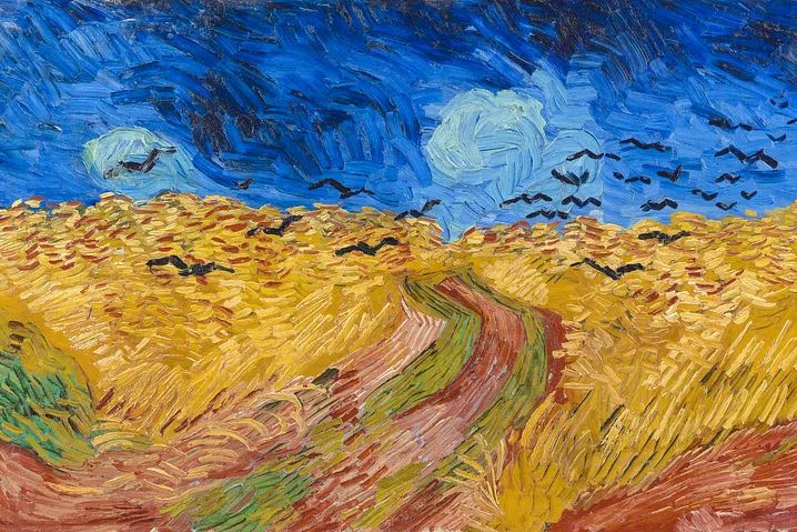 Vincent van Gogh 's Wheatfield. poster detail
