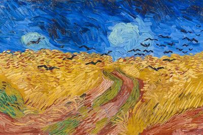 Vincent van Gogh 's Wheatfield. poster