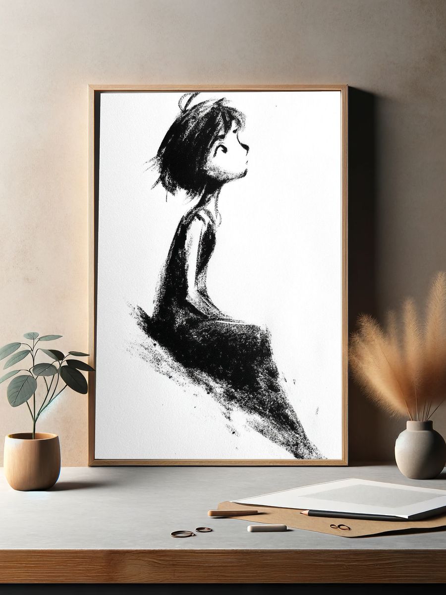 Dreaming Girl Ink Poster. — room view 2