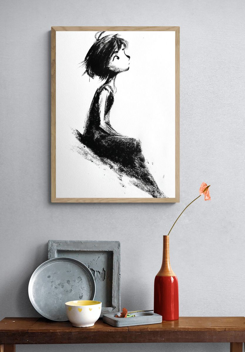 Dreaming Girl Ink Poster. — room view 3