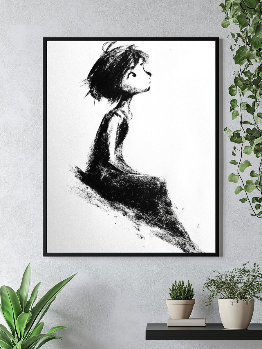 Dreaming Girl Ink Poster. — room view 4