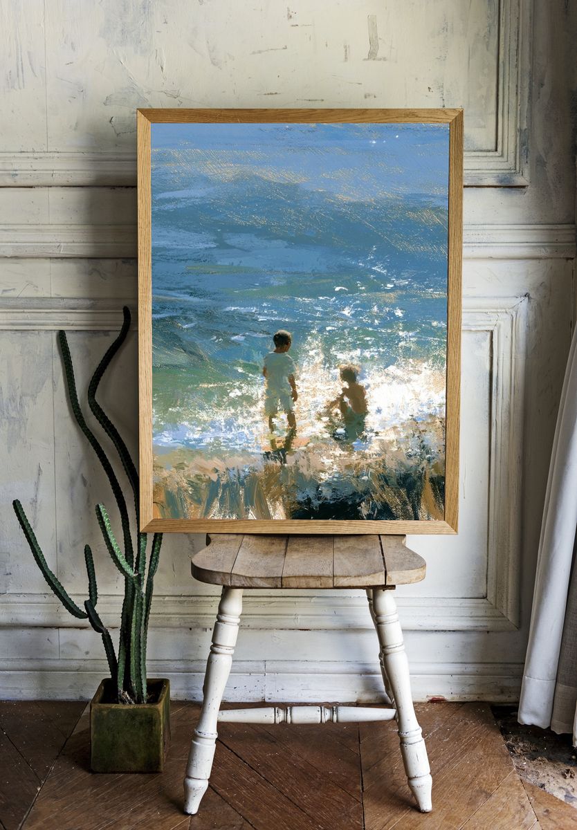 Children by the Sea Fine-Art Print. room preview