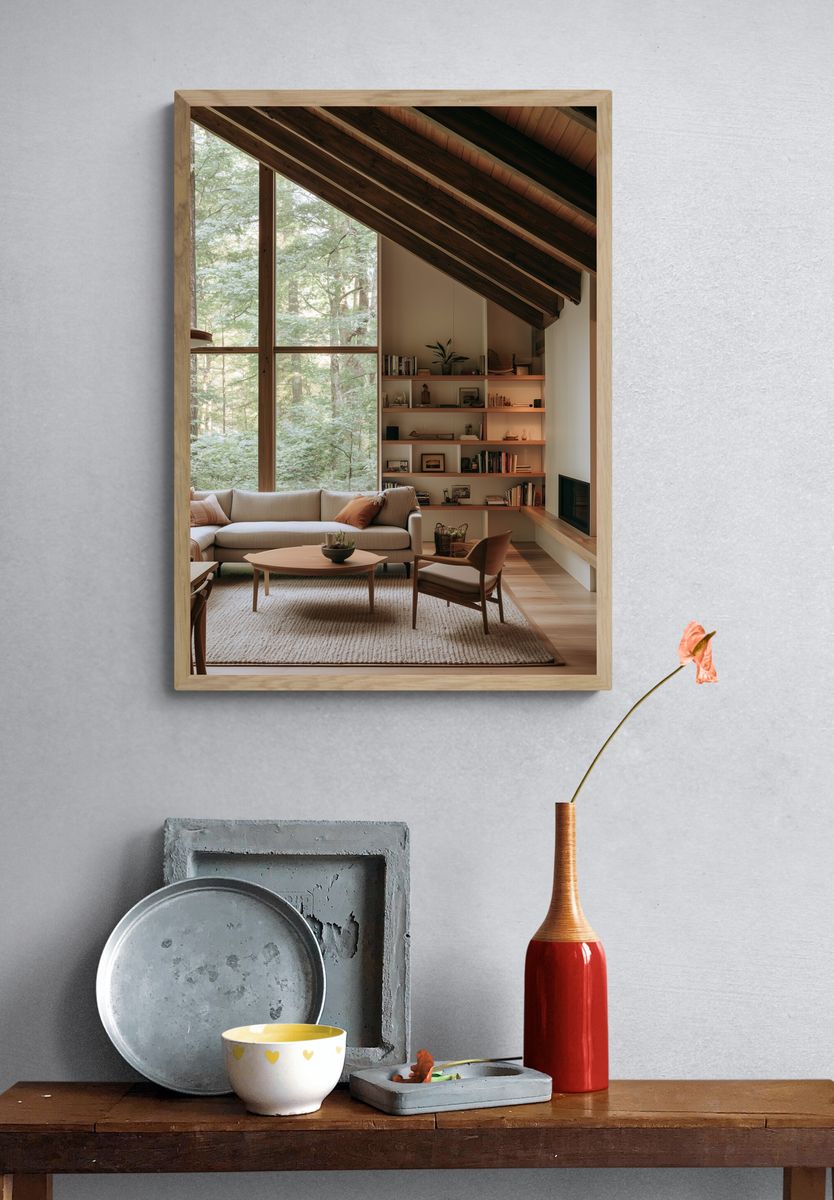 Forest Cabin Interior Photography Poster. — room view 3