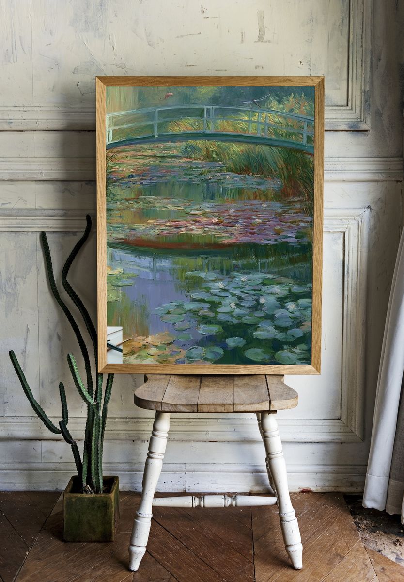Monet Garden Bridge Fine-Art Print. room preview