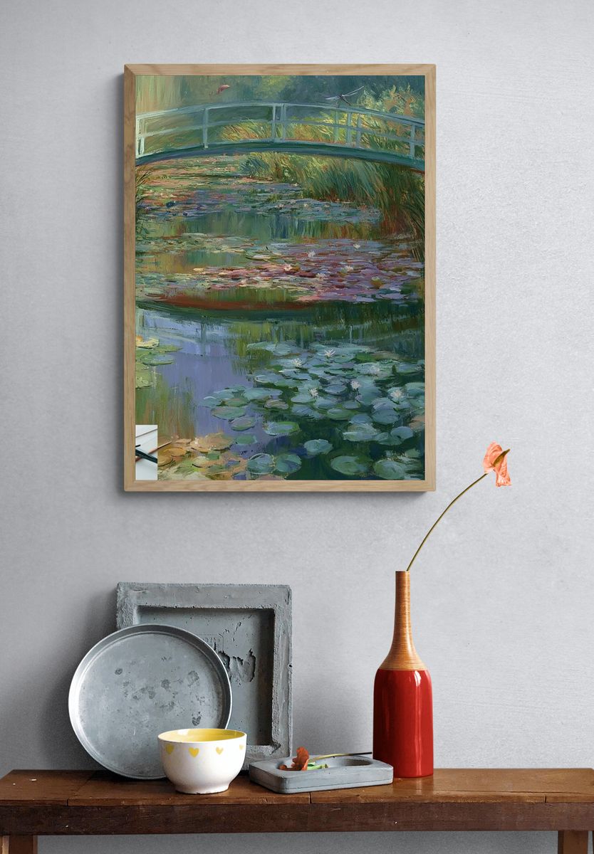 Monet Garden Bridge Fine-Art Print. — room view 3