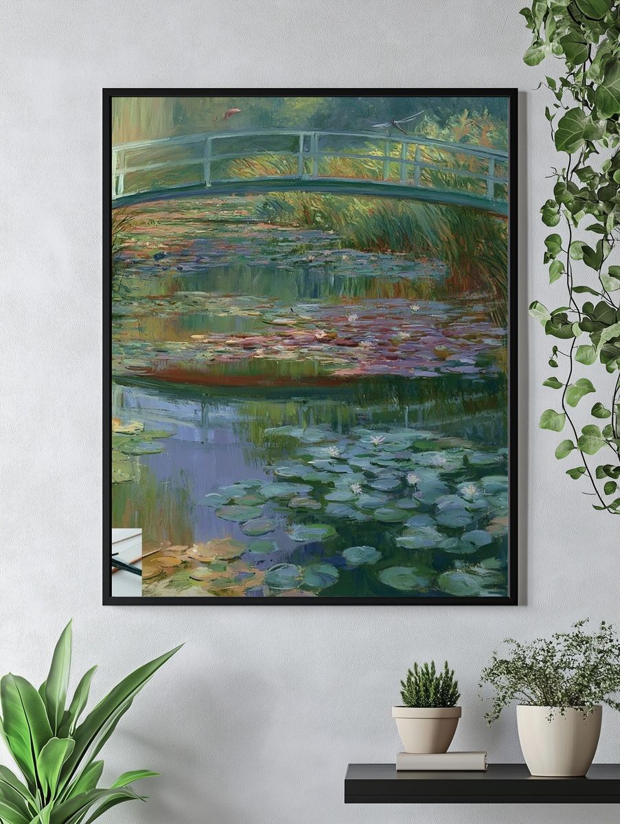 Monet Garden Bridge Fine-Art Print. — room view 4