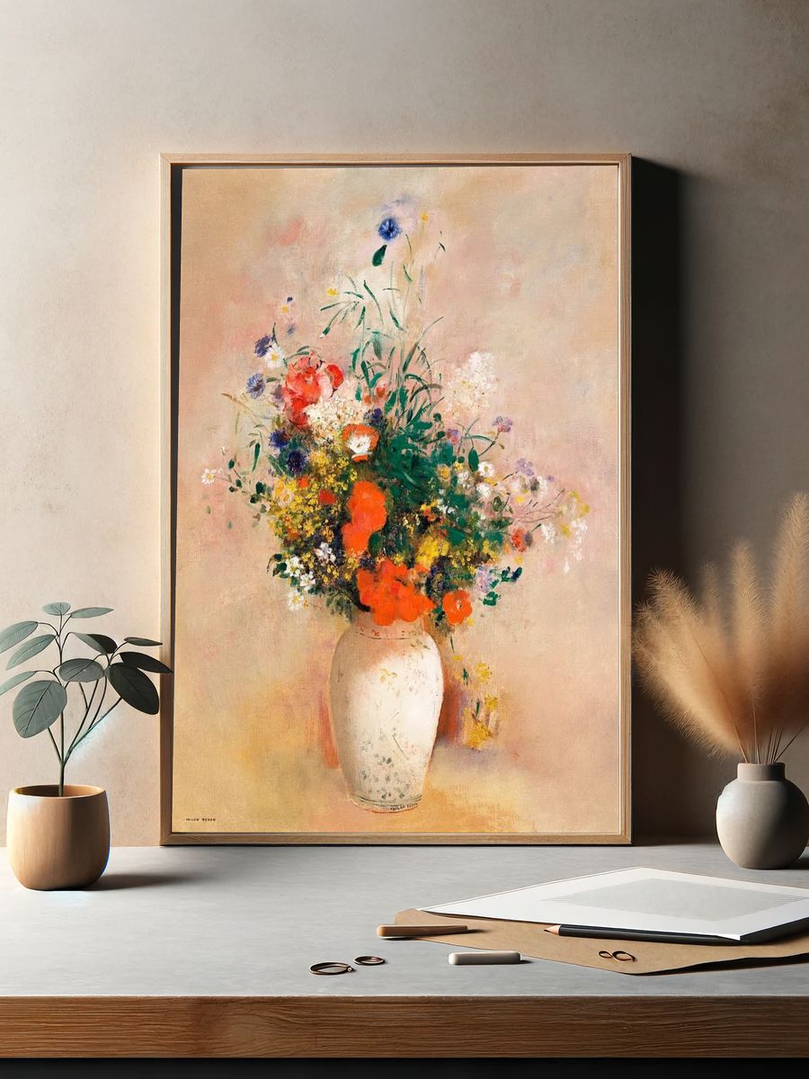 Vase Flowers (Pink Background) (1906). — room view 2