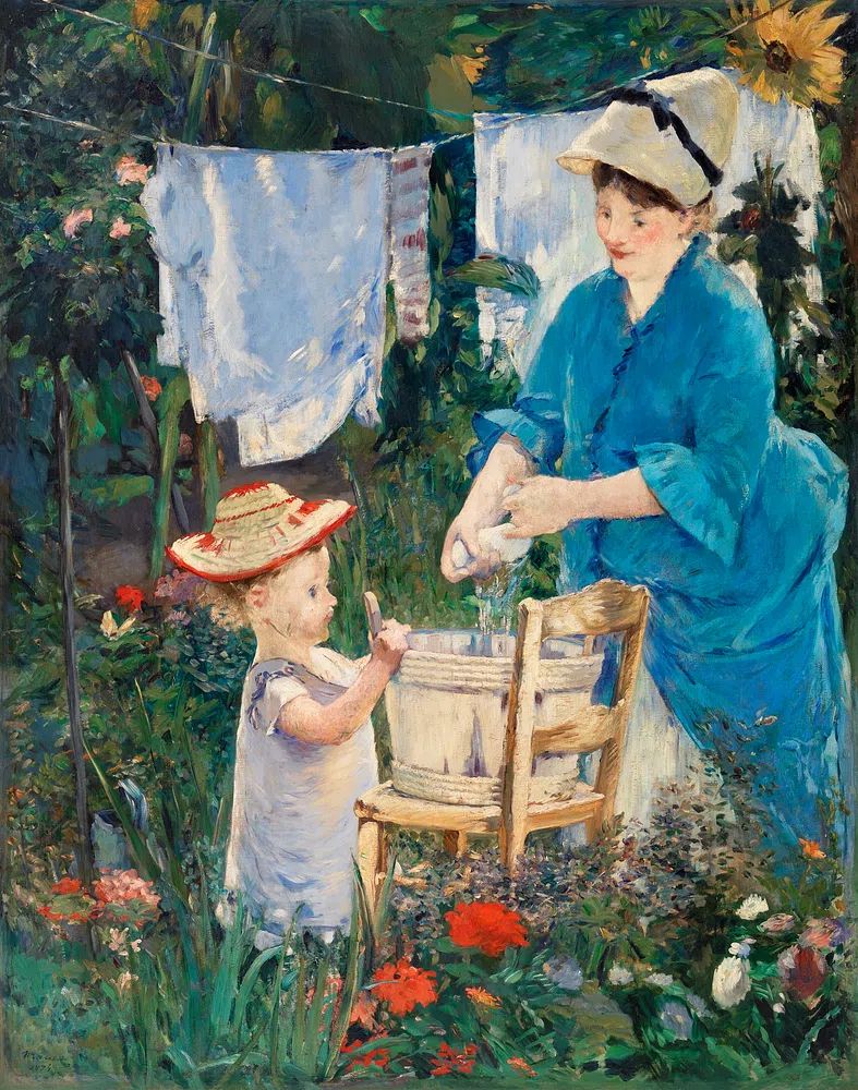 Laundry (Le Linge), (1875) painting. poster detail