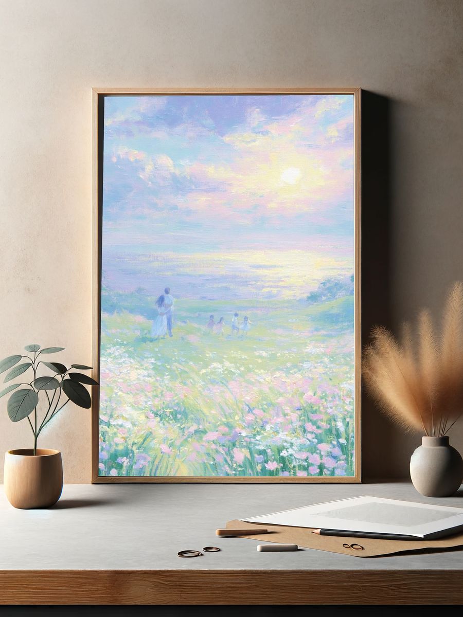 Pastel Meadow Dreamscape Print. — room view 2