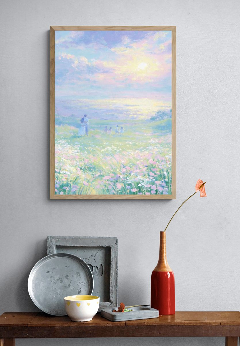 Pastel Meadow Dreamscape Print. — room view 3