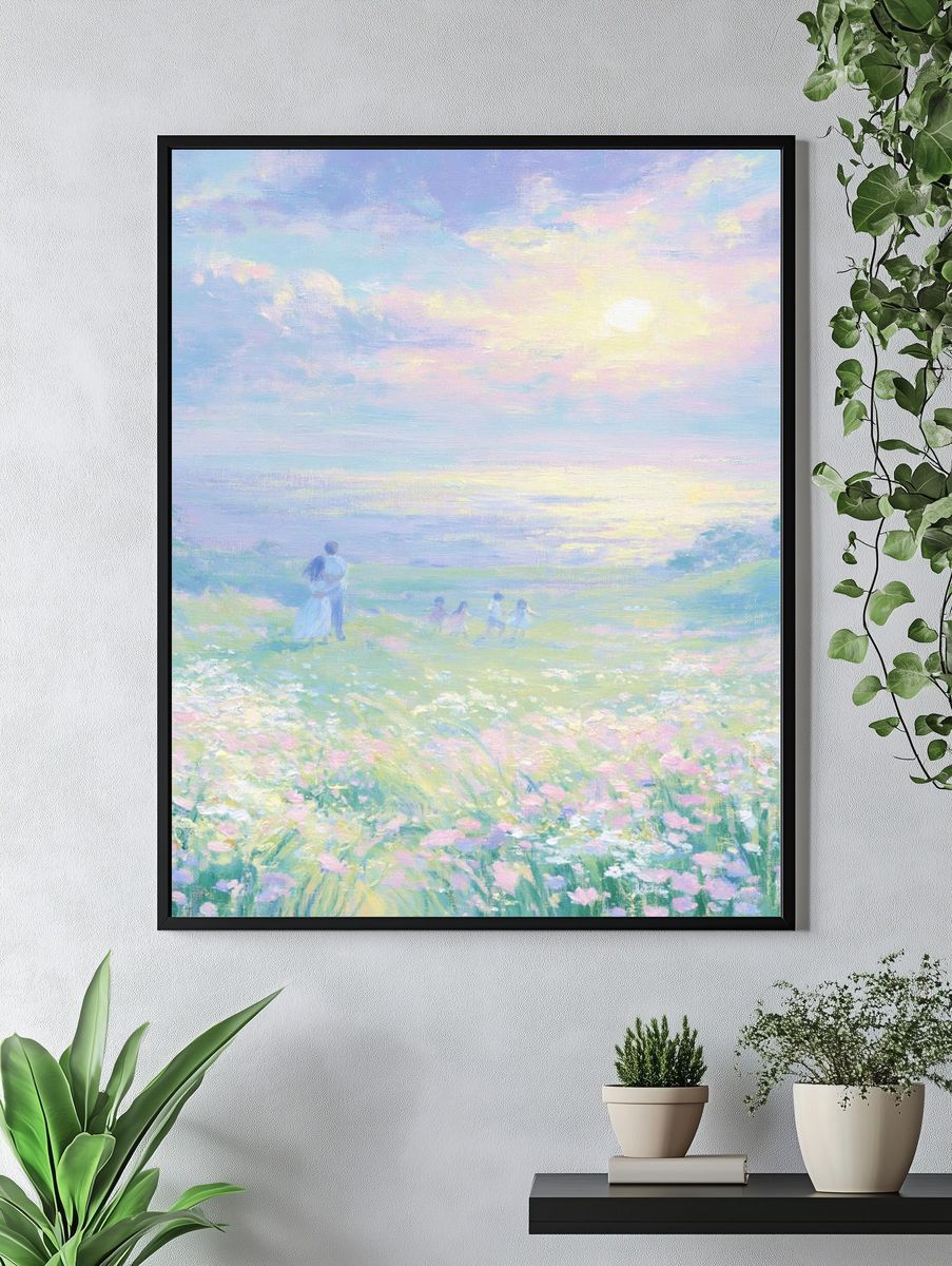 Pastel Meadow Dreamscape Print. — room view 4