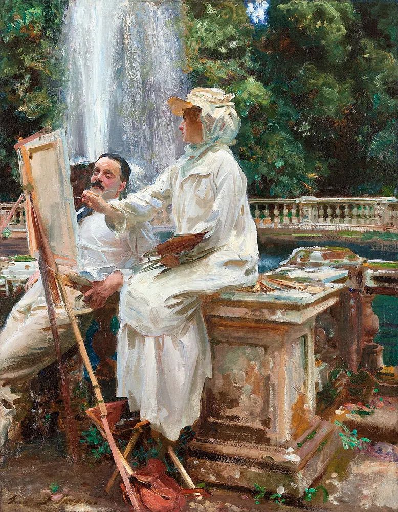 Fountain, Villa Torlonia, Frascati, Italy. poster — fine-art art