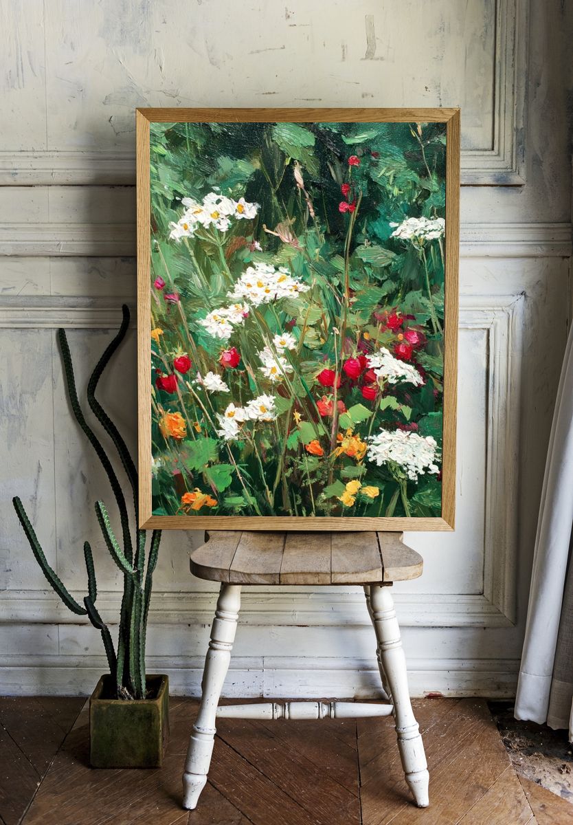 Wildflower Meadow Impressionism Poster. — room view 1
