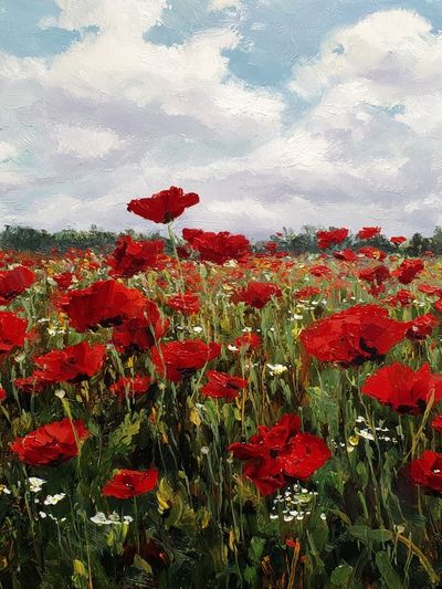 Poppy Meadow Impressionist Poster. poster print