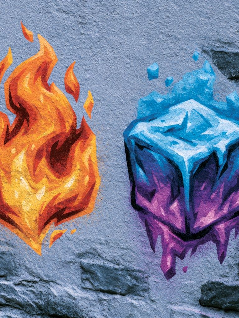 Fire and Ice Graffiti Poster. poster — fine-art art