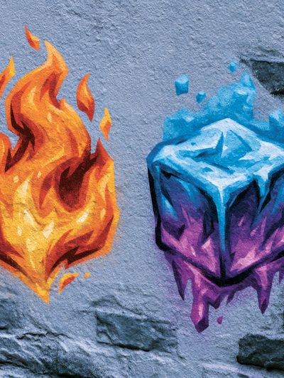 Fire and Ice Graffiti Poster.