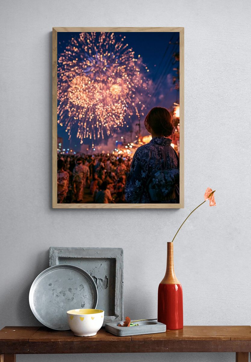 Fireworks Festival Night Photography Poster. — room view 3