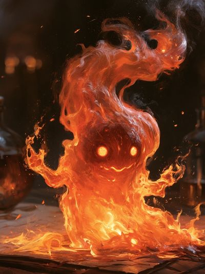 Flame Spirit Digital Art Poster.