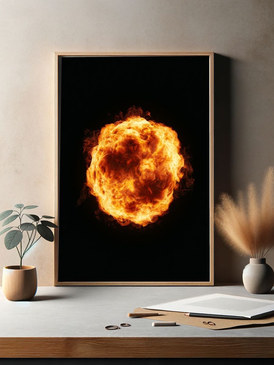 Fireball Explosion Photography Poster. — room view 2