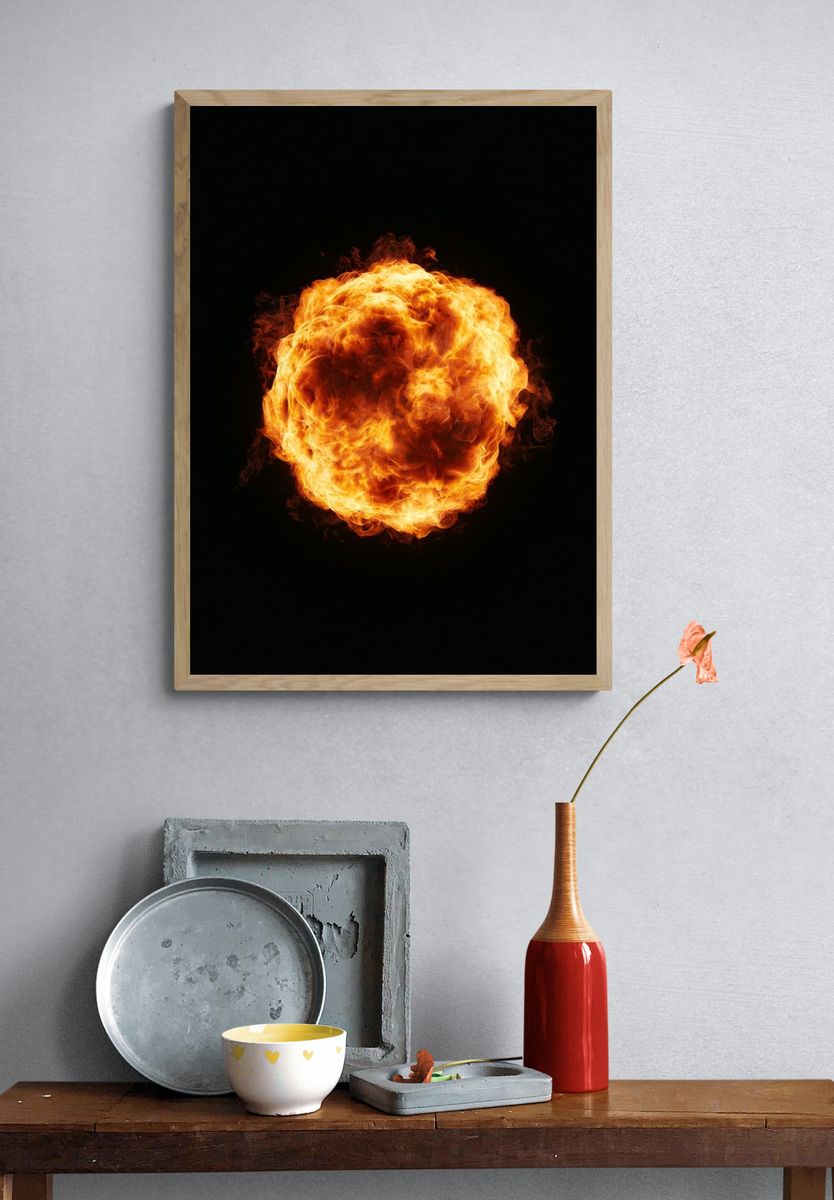 Fireball Explosion Photography Poster. — room view 3
