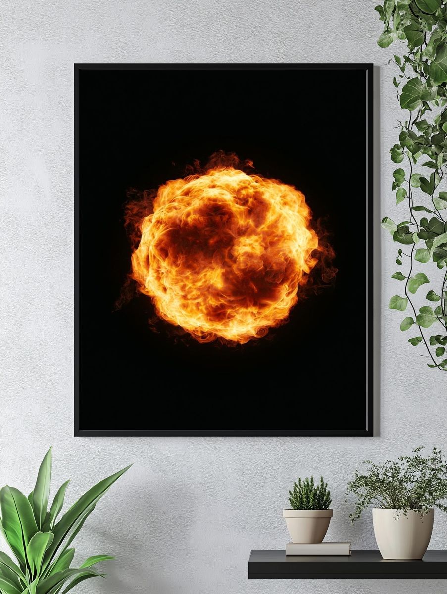 Fireball Explosion Photography Poster. — room view 4