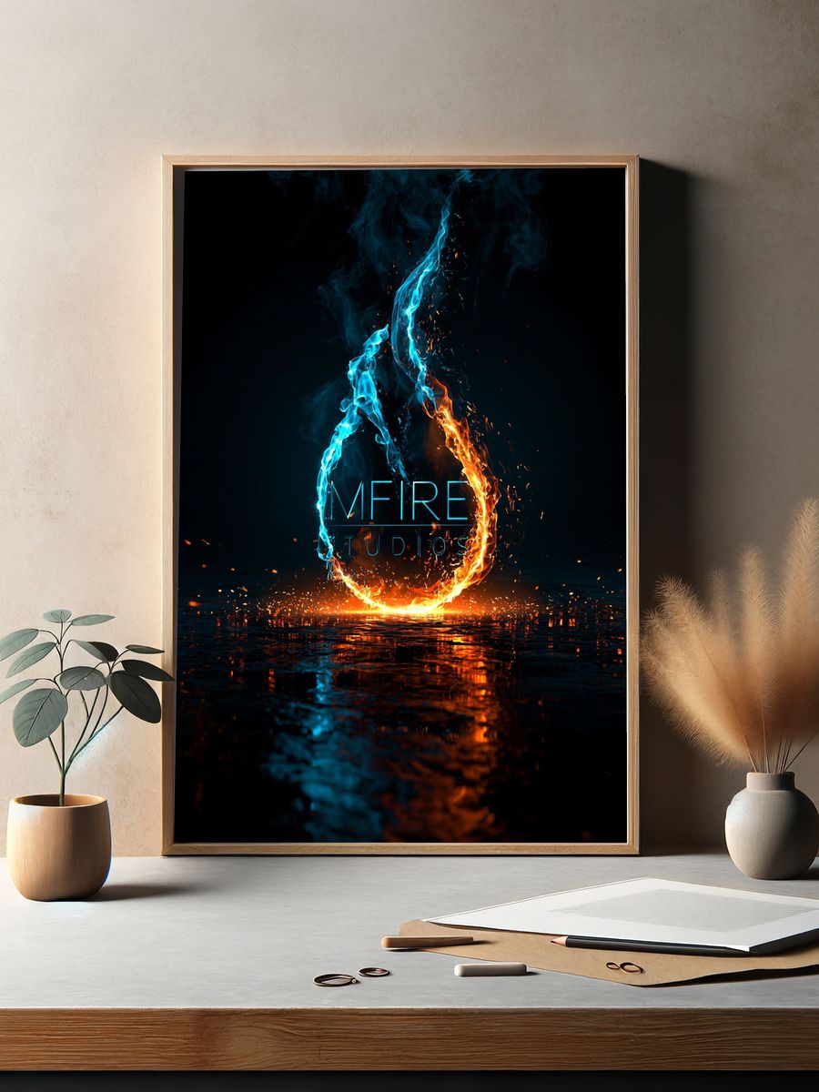 Fire and Ice Flame Poster. — room view 2